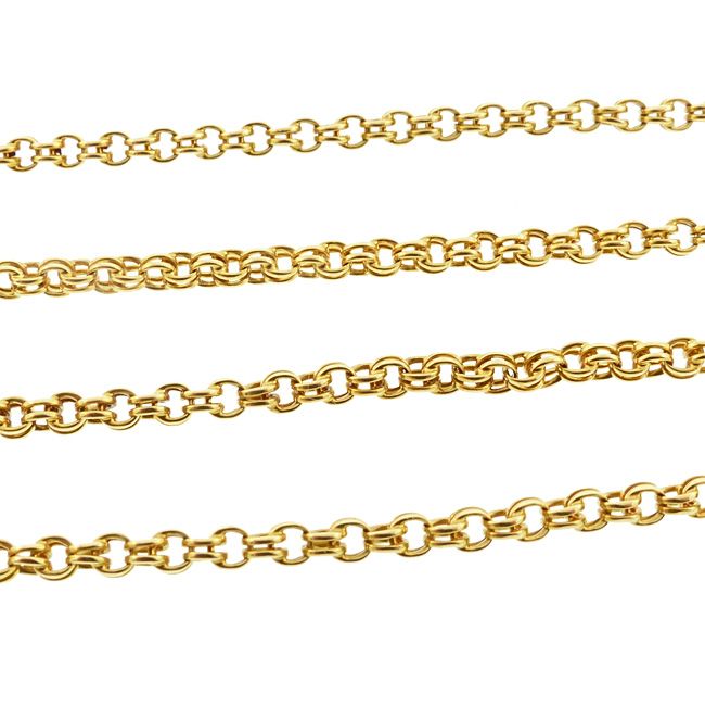 Victorian 14K Gold Double Belcher Chain Link Necklace