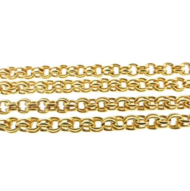 Victorian 14K Gold Double Belcher Chain Link Necklace