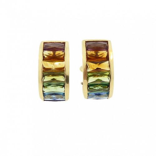 H Stern RAINBOW COLLECTION 18K Gold & Multi Gemstone Earrings