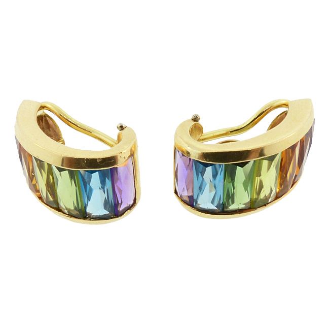 H Stern RAINBOW COLLECTION 18K Gold &amp; Multi Gemstone Earrings