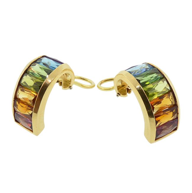 H Stern RAINBOW COLLECTION 18K Gold &amp; Multi Gemstone Earrings