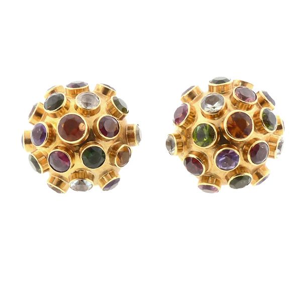 H Stern 18K Gold & Multicolored Gemstone Sputnik Earrings