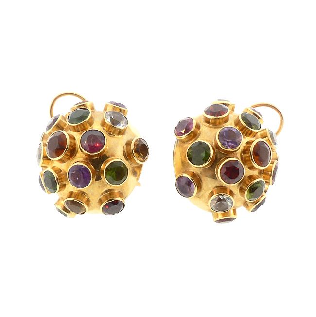 H Stern 18K Gold &amp; Multicolored Gemstone Sputnik Earrings