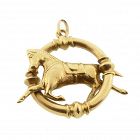 French 18K Gold Dressage Horse Pendant / Charm