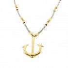 UnoAErre FLAVIA 18K Gold & Steel Anchor Pendant Necklace