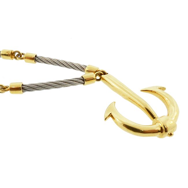 UnoAErre FLAVIA 18K Gold &amp; Steel Anchor Pendant Necklace