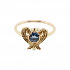 14K Gold Sapphire & Pearl Art Nouveau Conversion Ring