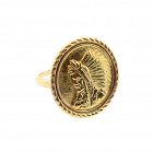 Native American Medallion 14K Gold Conversion Ring