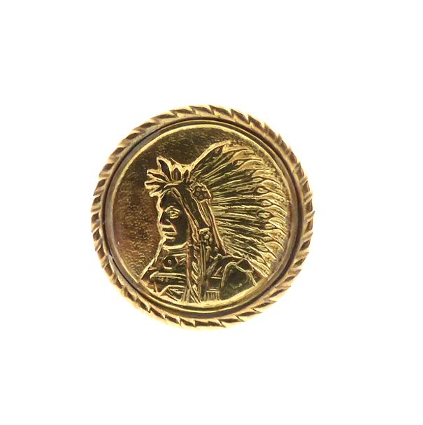 Native American Medallion 14K Gold Conversion Ring