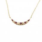 Ruby & Diamond 14K Gold Crescent Pendant Necklace