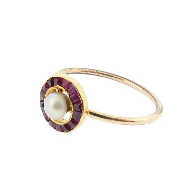 Pearl, Ruby &amp; 18K Gold Target Conversion Ring