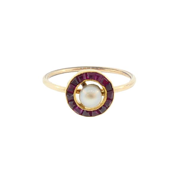 Pearl, Ruby &amp; 18K Gold Target Conversion Ring