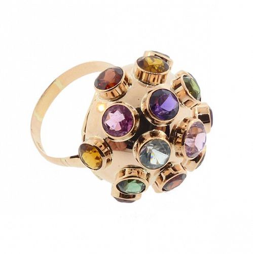 H Stern 18K Gold & Multicolored Gemstone Sputnik Ring