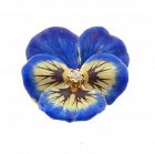 Art Nouveau 14K Gold Enamel & Diamond Pansy Brooch & Pendant