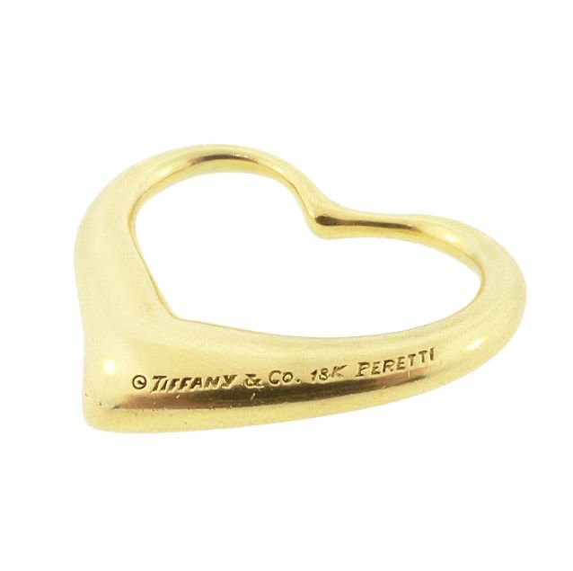 Tiffany Elsa Peretti 18K Gold XL OPEN HEART Pendant Necklace