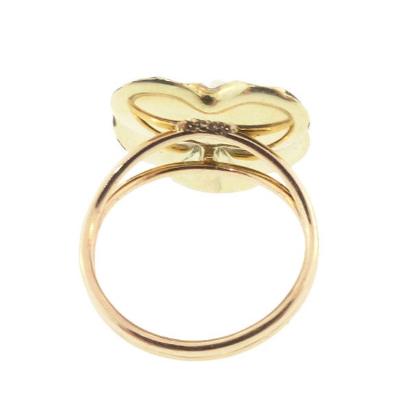 Enameled 14K Gold &amp; Pearl Pansy Conversion Ring