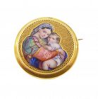 Belle Epoque 18K Gold & Shaded Enamel Raphael Madonna & Child