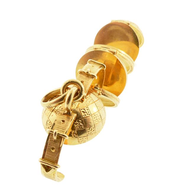 19K Yellow Gold Accordian-Fold Ball Locket