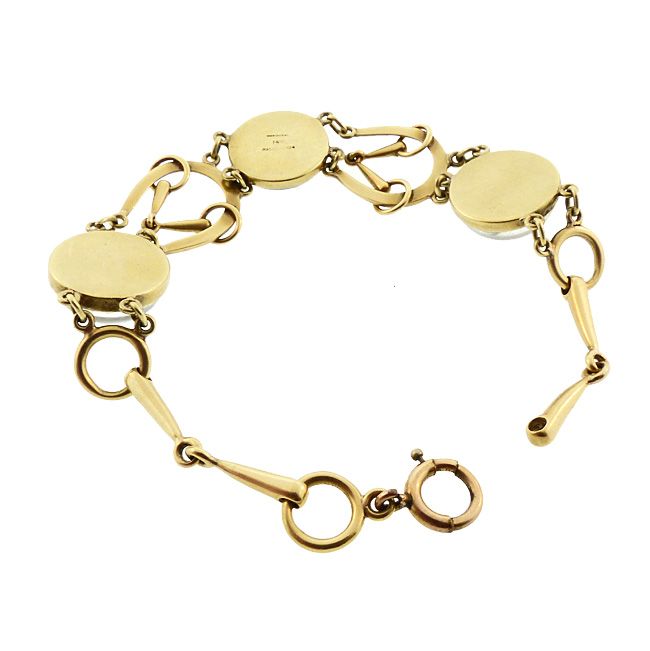 Tiffany &amp; Co 14K Gold Essex Crystal Equestrian Bracelet