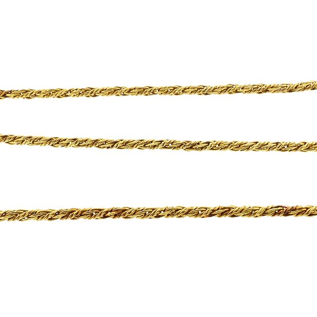 Vintage 18K Gold Russian Braid 25&quot; Chain Necklace