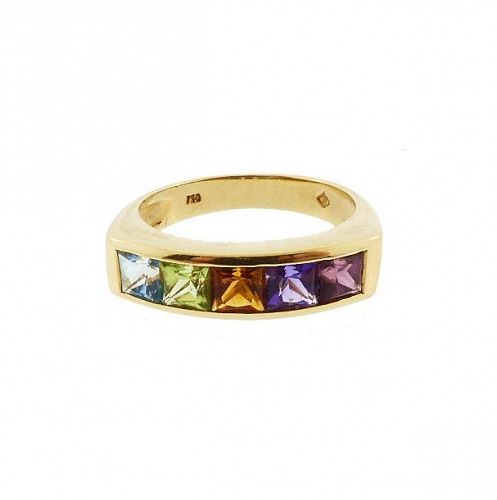 H Stern RAINBOW COLLECTION 18K Gold & Multicolored Gemstone Ring