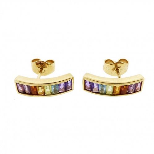 H Stern RAINBOW COLLECTION 18K Gold & Multicolored Gemstone Earrings