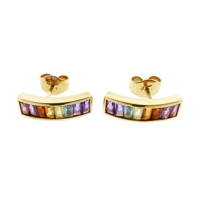 H Stern RAINBOW COLLECTION 18K Gold &amp; Multicolored Gemstone Earrings