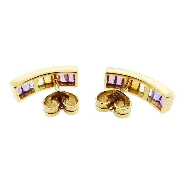 H Stern RAINBOW COLLECTION 18K Gold &amp; Multicolored Gemstone Earrings