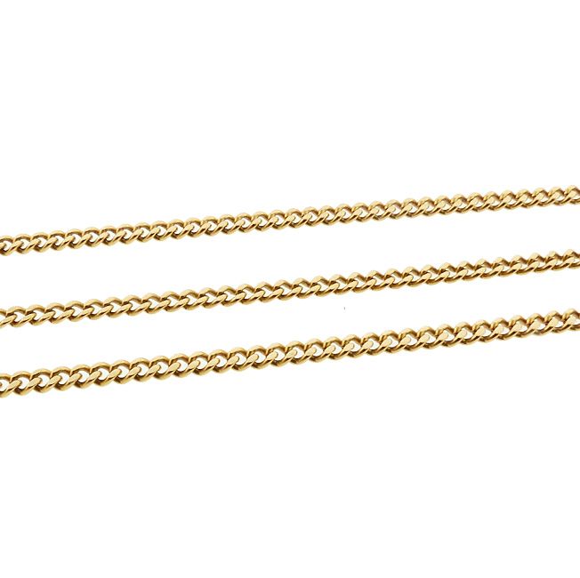 Vintage Heavy French 18K Gold Curb Link Pendant Chain 22-3/4&quot;