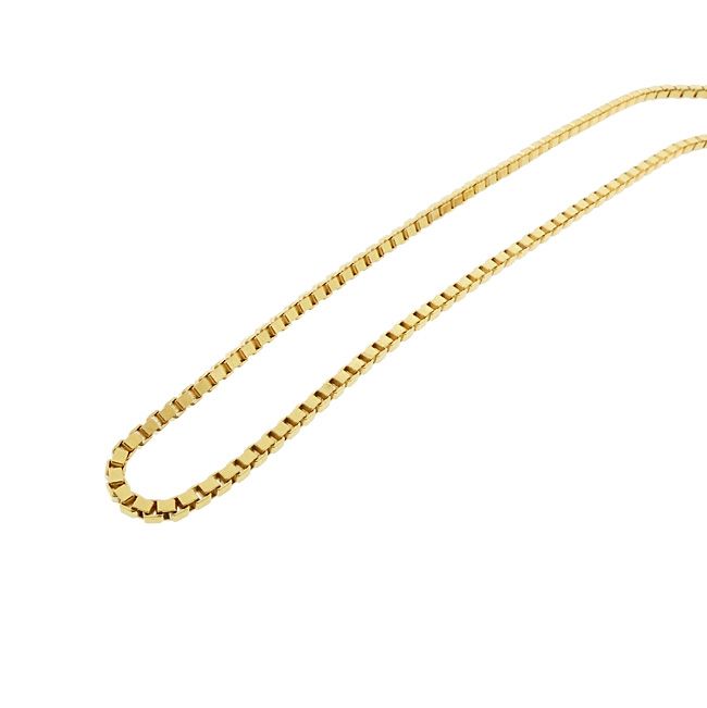 Heavy French 18K Yellow Gold Box Chain 23-1/2&quot; Necklace