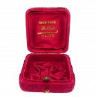 Victorian Red Velvet & Tufted Silk Jewelry Box--Blaye, France