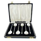 English Sterling Silver Demitasse Spoon Set in Original Box