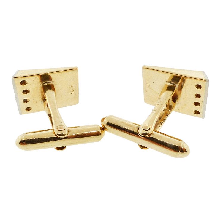 Larter Mid-Century Modern 14K Yellow Gold &amp; Diamond Cufflinks