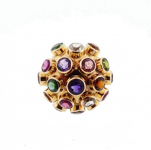 H Stern 18K Gold & Multicolored Gemstone Sputnik Ring