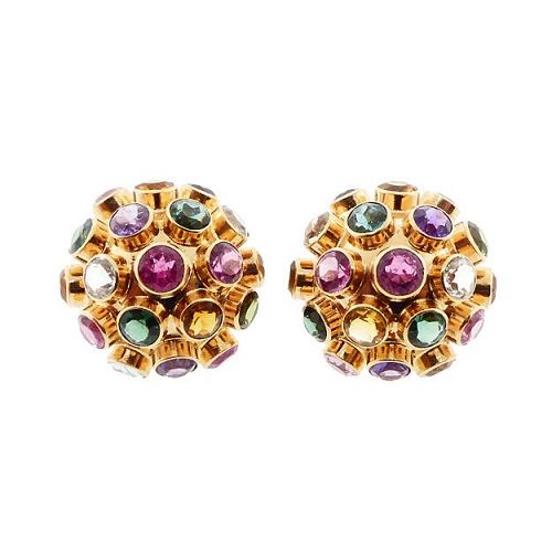 H Stern Sputnik 18K Gold & Multicolored Gemstone Earrings