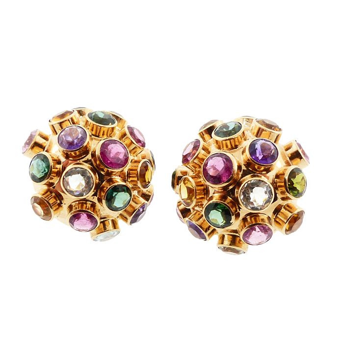 H Stern Sputnik 18K Gold &amp; Multicolored Gemstone Earrings