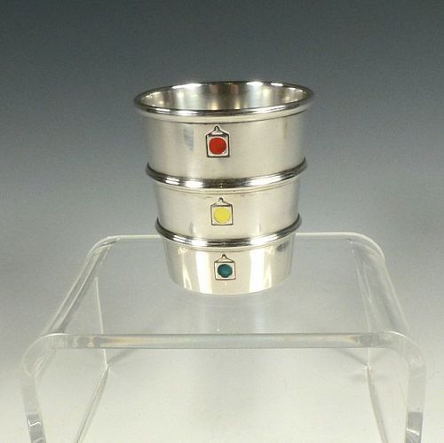 Gorham Enameled Sterling Silver Stoplight Jigger