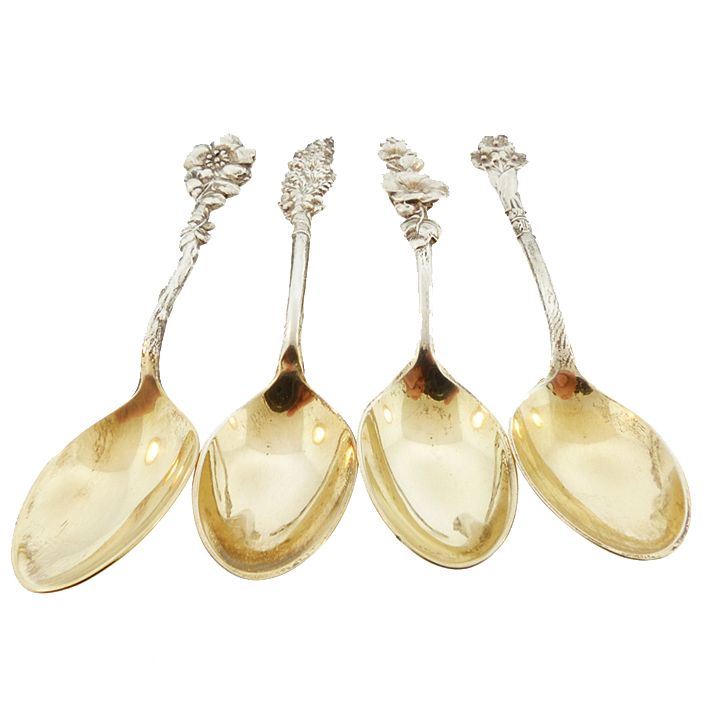 Reed &amp; Barton Sterling Silver HARLEQUIN Coffee Spoons Boxed Set