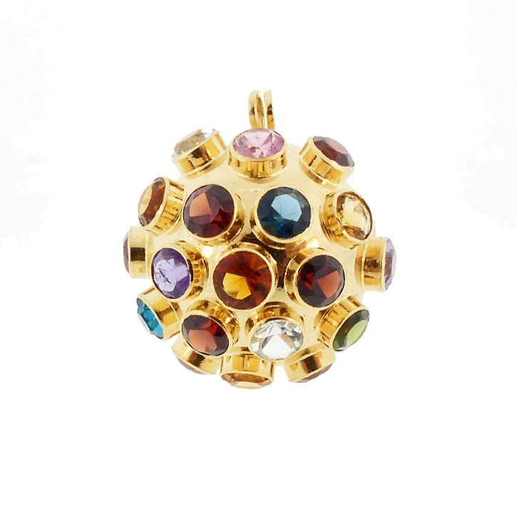 H Stern Sputnik 18K Gold &amp; Multicolored Gemstone Pendant / Brooch