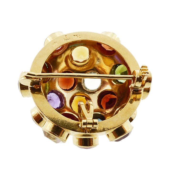 H Stern Sputnik 18K Gold &amp; Multicolored Gemstone Pendant / Brooch