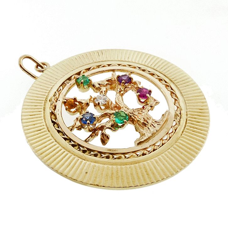 Vintage Tiffany 14K Gemstone Acrostic DEAREST Charm / Pendant