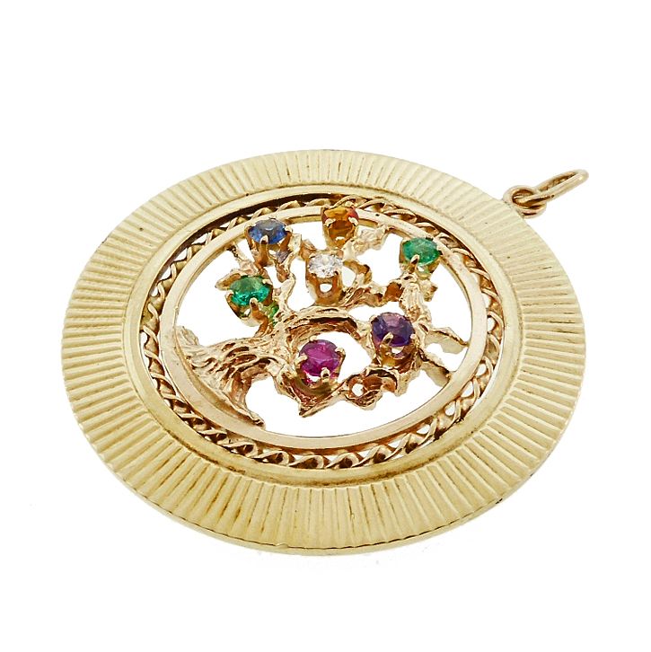 Vintage Tiffany 14K Gemstone Acrostic DEAREST Charm / Pendant