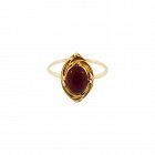 Art Nouveau 14K Gold & Carnelian Cabochon Conversion Ring