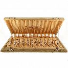12 Victorian Sterling Silver Demitasse Spoons Boxed Set