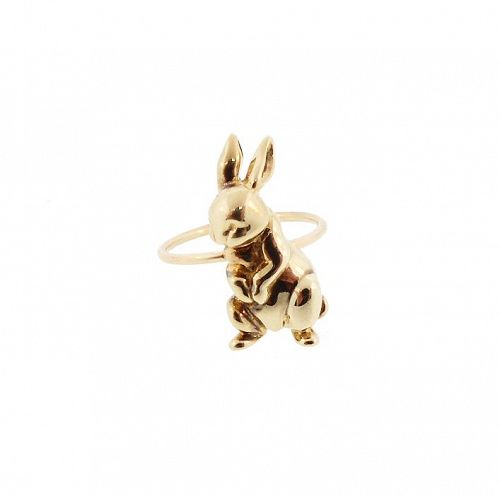 14K Gold Bunny Rabbit Conversion Ring