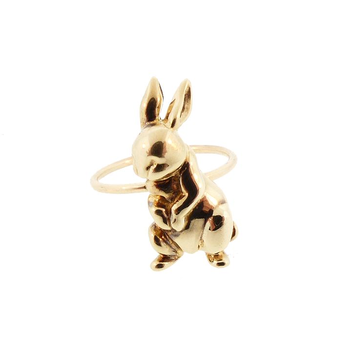 14K Gold Bunny Rabbit Conversion Ring