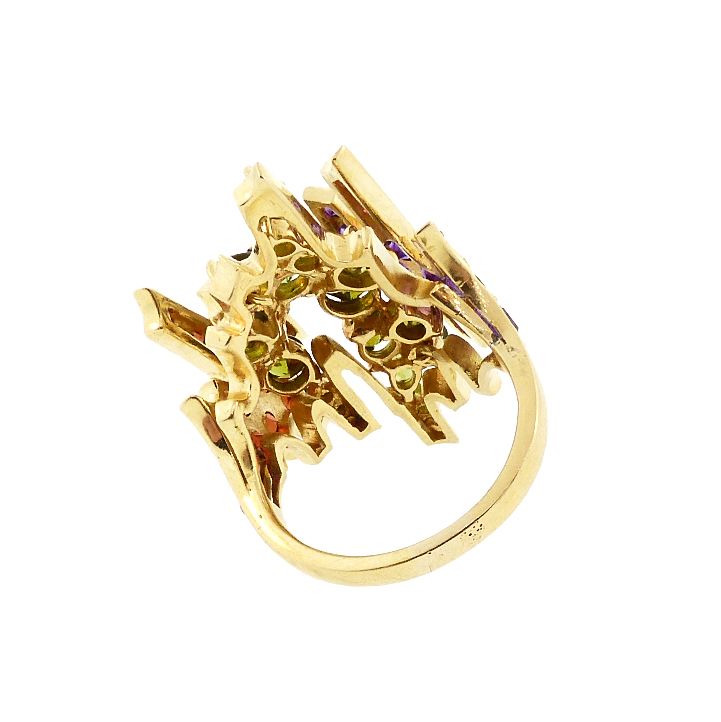 H Stern 18K Gold, Amethyst, Garnet &amp; Peridot Brutalist Ring