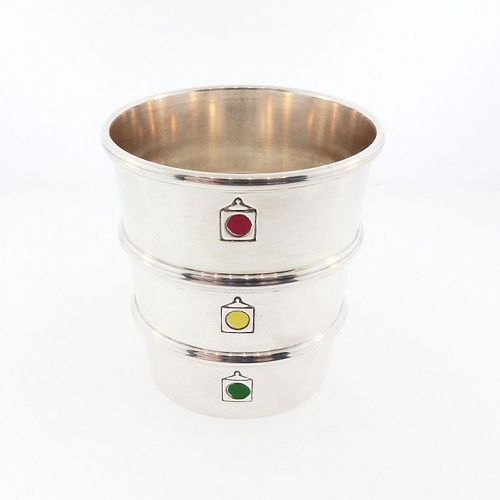 Gorham Enameled Sterling Silver Stoplight Jigger