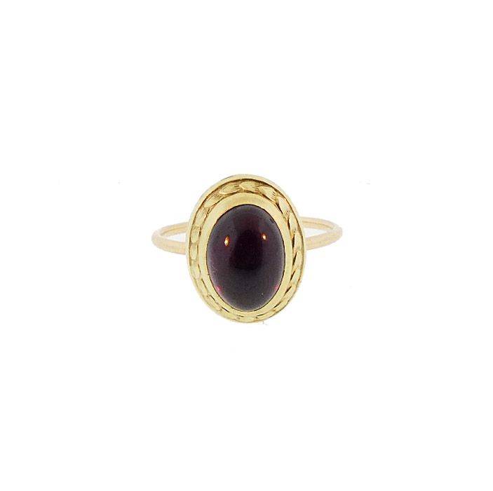 Victorian 14K Gold &amp; Garnet Cabochon Conversion Ring