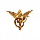 Victorian 10K Gold & Pearl Mythological Ophis Pin